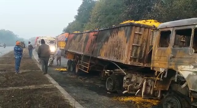 JHARKHAND KE HAZARIBAGH ME GAS TANKER ME AAG LAGNE SE 3 KI MUAT