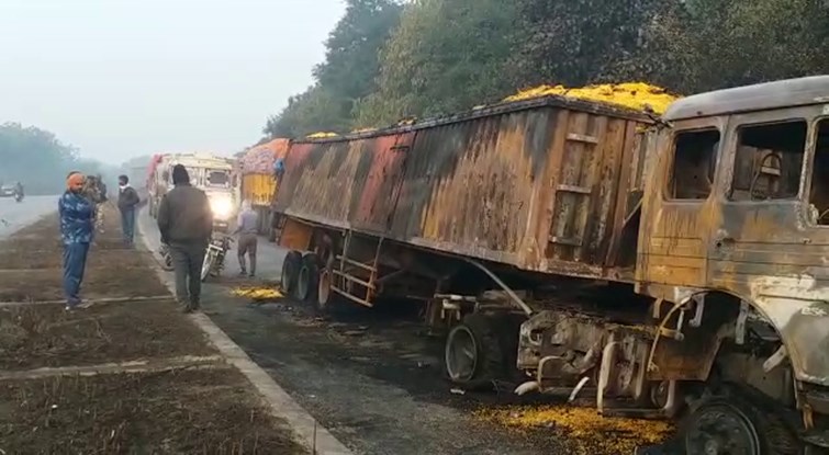 JHARKHAND KE HAZARIBAGH ME GAS TANKER ME AAG LAGNE SE 3 KI MUAT 