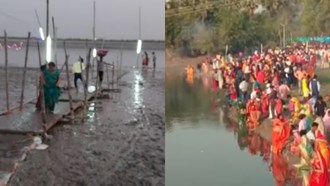 Heavy faith on the system in Chapra Due to floods in Saryu and Ghaghra, mud on many ghats, but there was a huge crowd