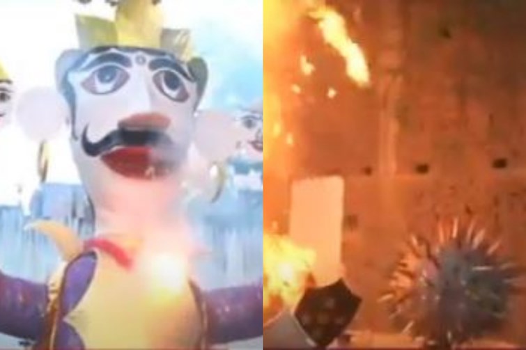 Along with 'Ravana' burnt, 'Biggest Villain' Corona also   Small program gave big message in Patna