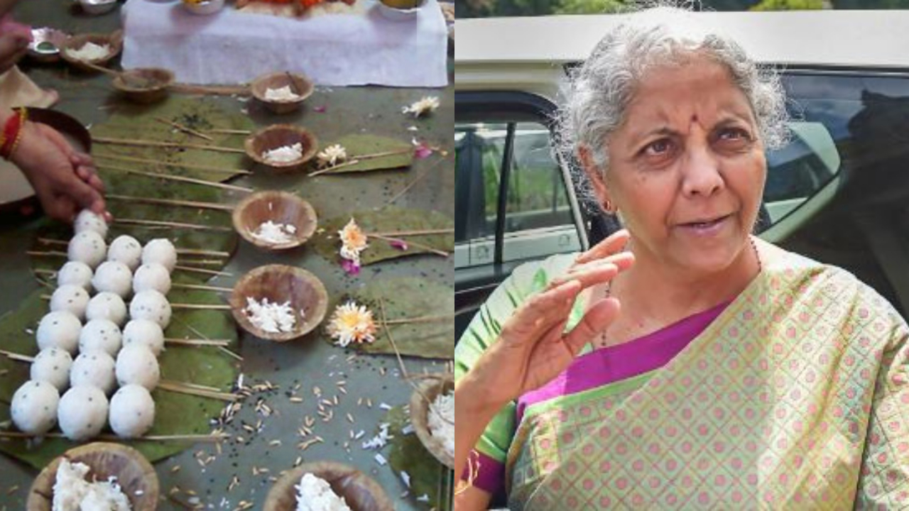 union finance minister nirmala sitaraman performed pinddan for ancestors in gayaje.