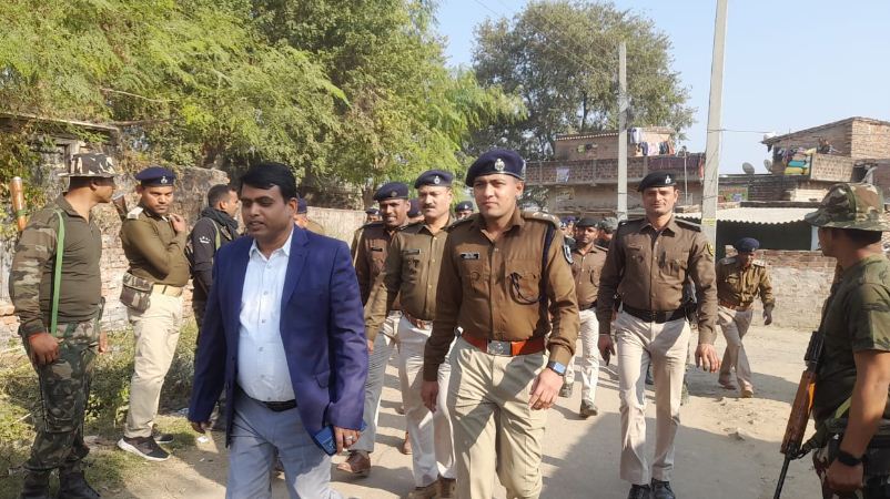 nawada me SDO ne nikala flage march 