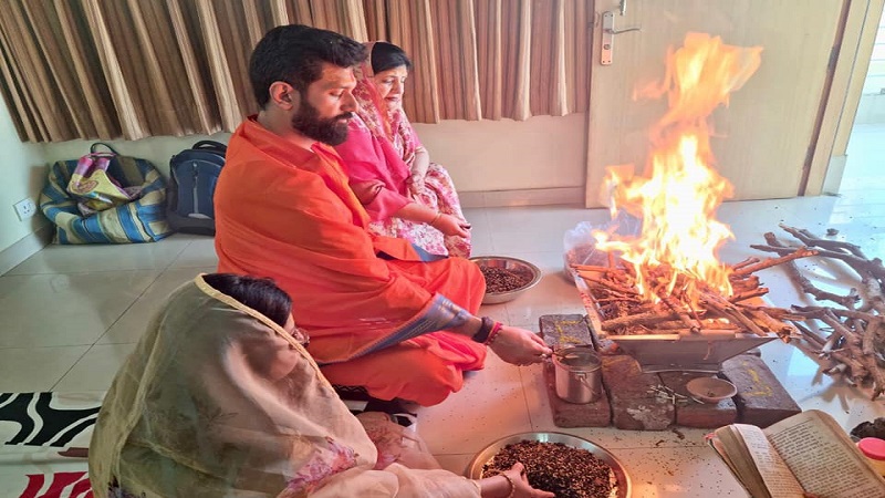 chirag paswan key ghar puja path