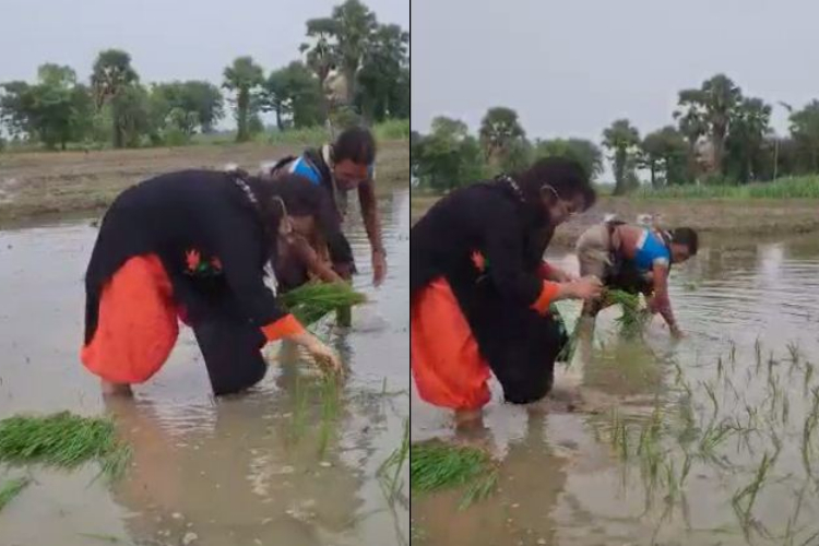 kisanon ke beech pahuchi mahila adhikari