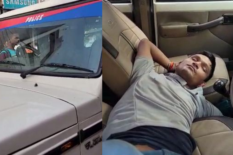 anti liquertask force ki gaadi me sharab