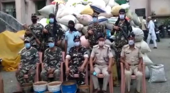 EK KARORE KA NASHILI PADARTH KO GAYA POLICE AUR SSB NE KIYA BARAMAD