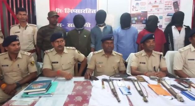 supaul police ke hatthe chadhe 6 apradhi 