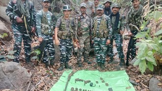 CRPF recovered arms stockpile of Maoists in Latehar