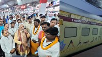 MP MLA and children welcomed the Bharat Gaurav train on reaching Gaya