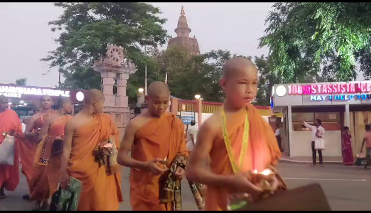 Hundreds of Buddhist monks attend prayer meeting for Manipur violence victims in Bodh Gaya