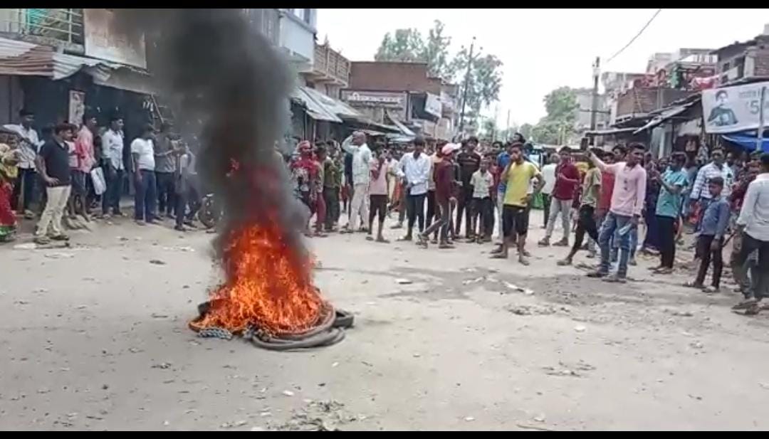 nawada me bigli bibhag ke khilaf hangama aur toorfoor.