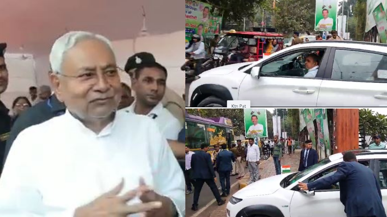 ajab gajab CM Nitish's car remained waiting and bike-toto kept running on the road.