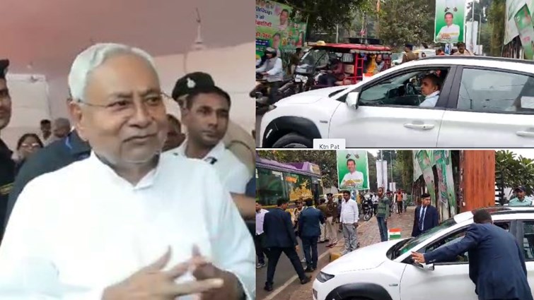 ajab gajab CM Nitish's car remained waiting and bike-toto kept running on the road.