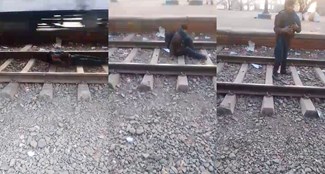 AJAB GAJAB train passed, but the young man remained sleeping safely on the railway track.
