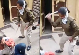 BUXAR SP suspends lathi-wielding woman constable