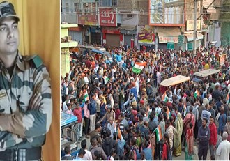  Martyr's body reached home wrapped in tricolor