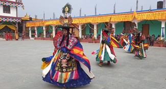 special dance of bhutanewse artists to get rid evil sprit.