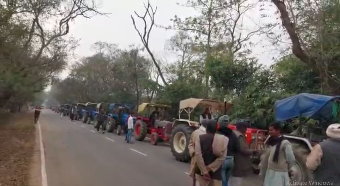 bihar me roki tractor rally dm sp ne sabhlai kaman