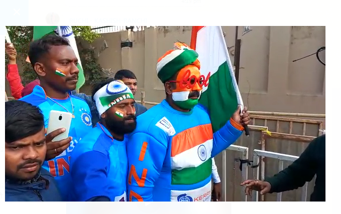 bhartiya cricket team pahunchi jsca stadium 