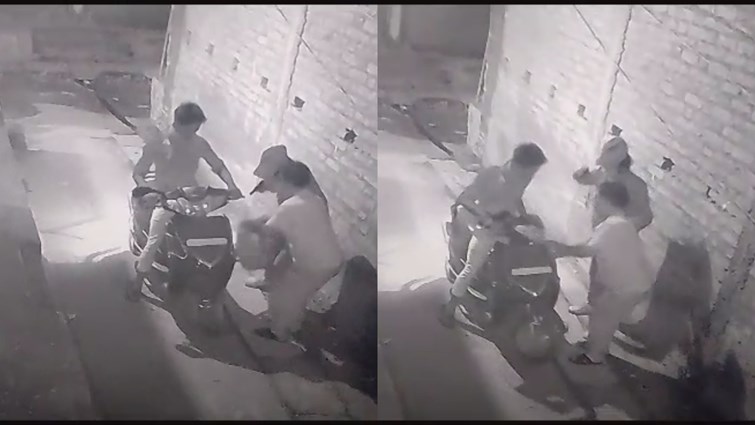 Loot from a businessman near the police station. Whole incident captured in CCTV