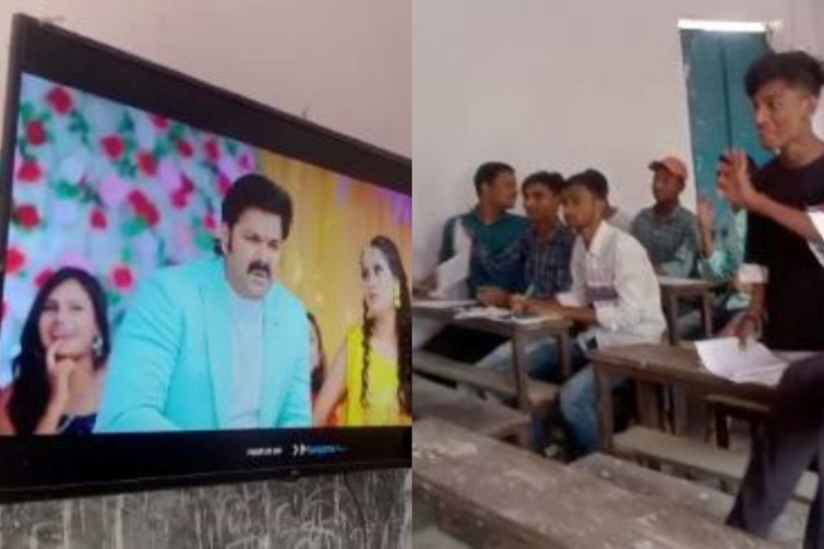 pawan singh ke ganon par nalanda jile me 11 vi ka imtehaan 