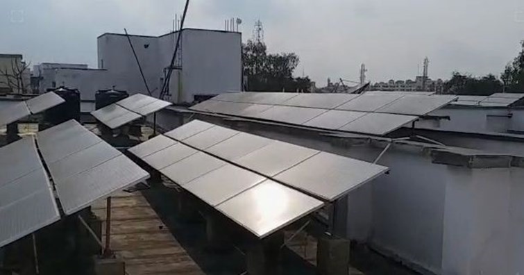 Due to lack of maintenance, the solar system worth crores in RIMS became useless