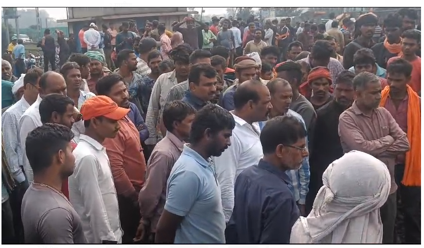 ntpc ke banaadag saaiding per majdoor ki maut per hangama