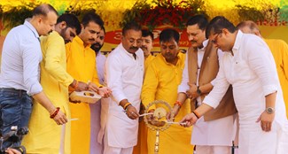 Thousands of people including Minister Ashok Choudhary participated in the Bhoomi Pujan of Mahayagya.