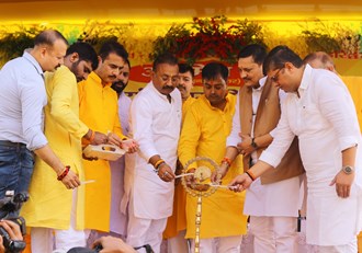 Thousands of people including Minister Ashok Choudhary participated in the Bhoomi Pujan of Mahayagya.