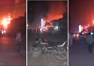  Massive fire in Siwan