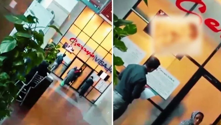 pakistan ke visa office me tv par chali porn video, sharm se lal huye log  