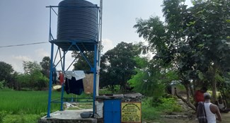 The tank and hand pump of the naljal scheme are a thing of beauty in Nawada.