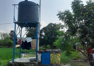 The tank and hand pump of the naljal scheme are a thing of beauty in Nawada.