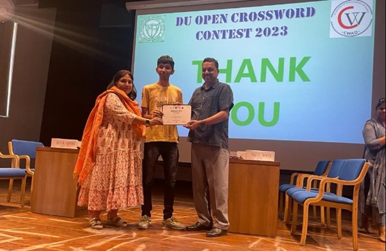 du open crossword compitition 2023 ka samapan, prateek joshi rhe first  