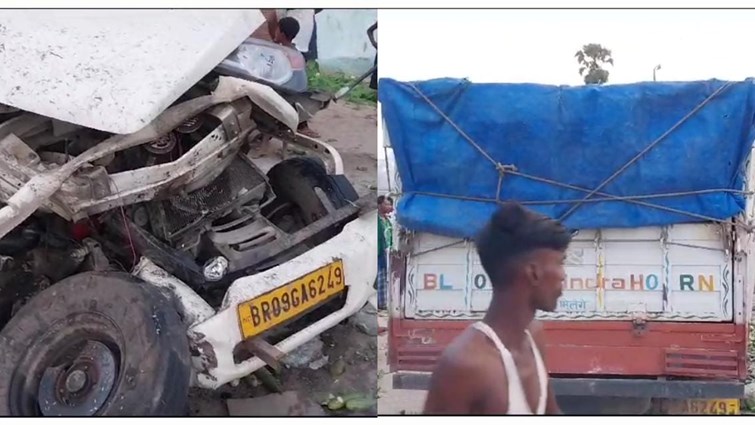 BREAKING Heavy collision between pickup van and truck loaded with cucumbers