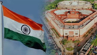 Flag Hoisting Event In New Parliament by vice president of india