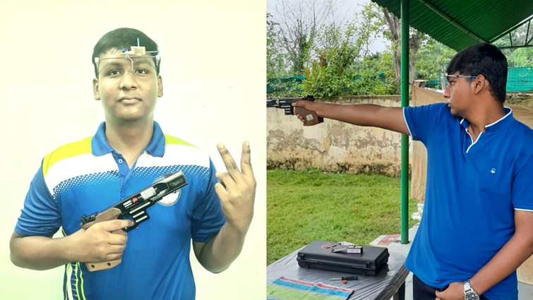 Gaurav Bharti won gold in national level shooting championship, receiving congratulations
