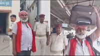 JAB GAJAB Coolie Dharma carries the luggage of passengers under the protection of two policemen.