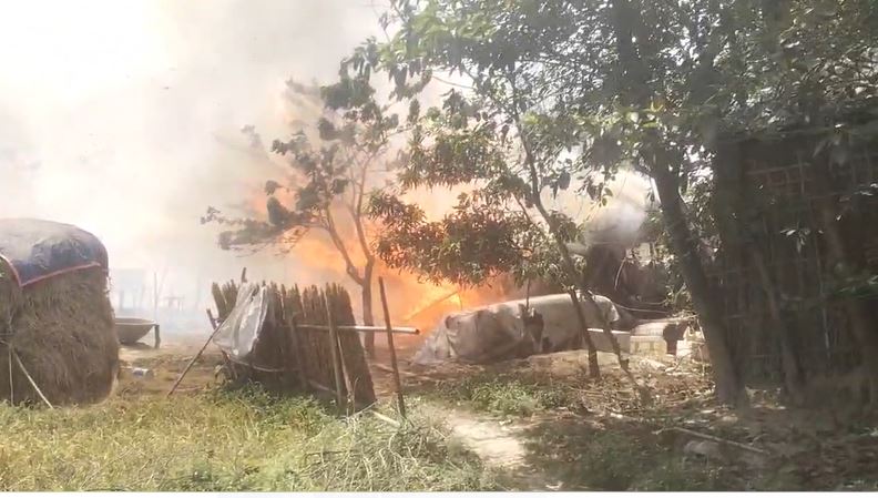 supaul main gas sylinder fatane se lagi aag