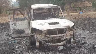 Driver was sleeping in Scorpio in Latehar, suddenly caught fire