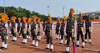 Full dress rehearsal was conducted for the flag hoisting ceremony held at Morhabadi ground.