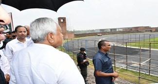 CM Nitish inspected the cricket stadium under construction as well as sports complex in Rajgir.