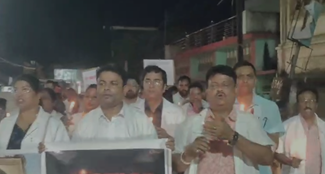  Candle march and protest against the rape and brutal murder of a trainee female doctor at RG Kar Medical College in Kolkata