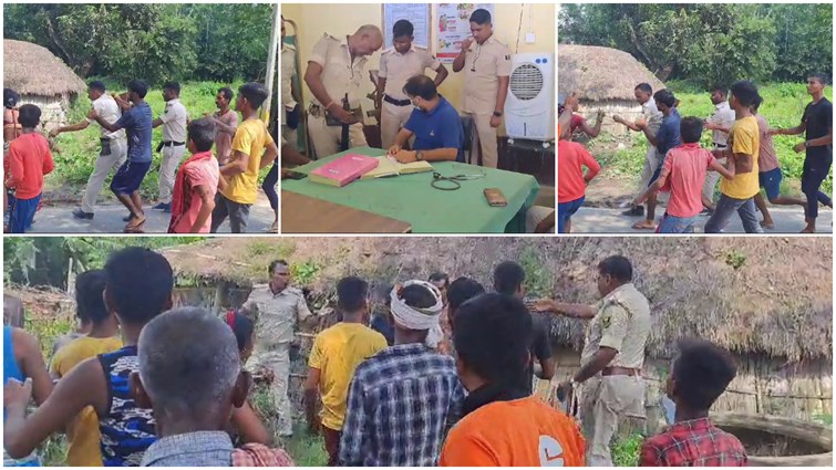 In Madhubani, the crowd chased and beat the policemen.