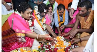 cm hemant soren ne deoghar baba mandir mai ki puja