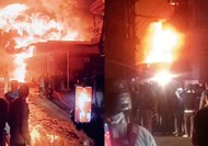 A massive fire broke out in a densely populated unit in Patna City, creating chaos.