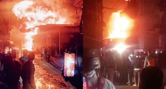A massive fire broke out in a densely populated unit in Patna City, creating chaos.