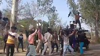  Lahariya dance on the middle of the road Students danced after the end of matriculation examination, made noise with shirts in their hands
