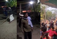 breaking Dominance of mukhiya husband, beating neighbor along with his supporters, VIDEO VIRAL