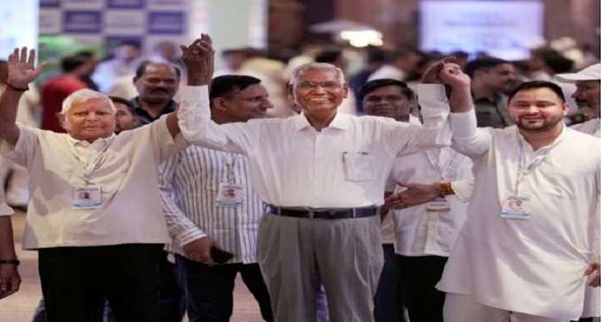  After Nitish D. Raja meets Lalu-Tejashwi IN PATNA